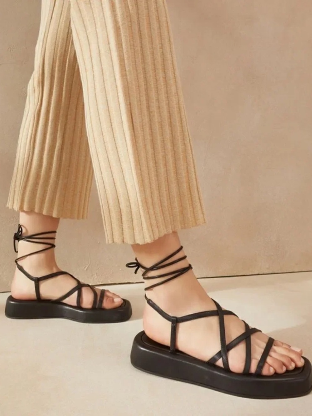 Loeffler Randall Black Gladiator Sandals, Like New!